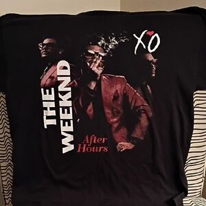 The Weeknd After Hours Black Graphic Shirt Front  And Back Tour Shirt On Hanes